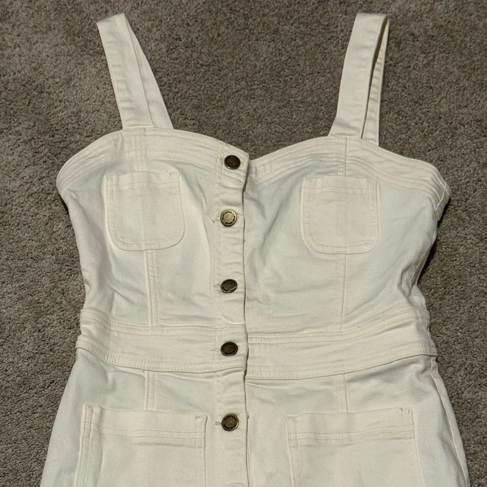 Ramy Brook Monica Denim Midi Dress in Ivory Sz: 28/6 - Picture 5 of 15